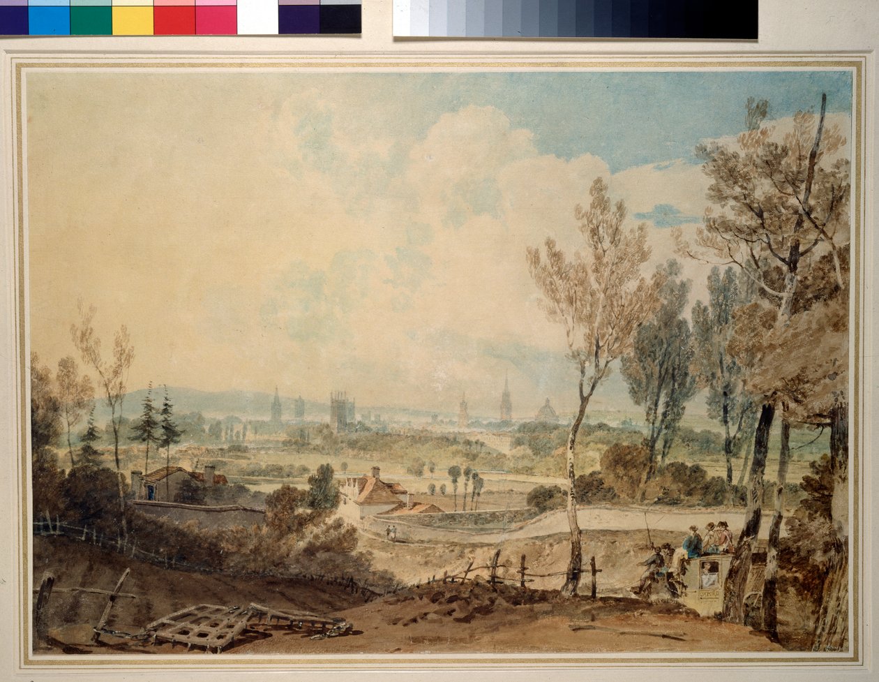 Ein Blick auf Oxford von der Südseite des Headington Hill, 1803-04 von Joseph Mallord William Turner