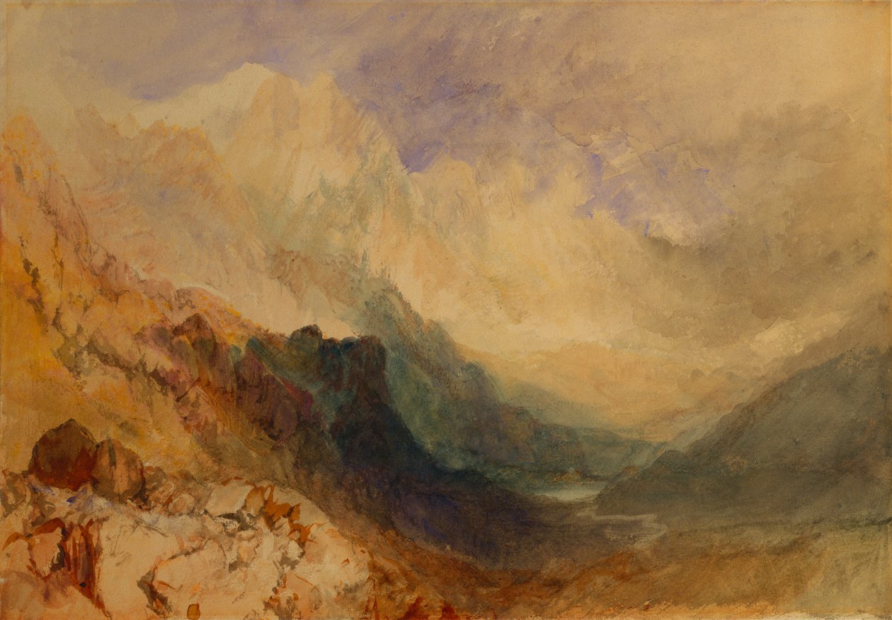 Ein Alpental, wahrscheinlich das Aostatal von Joseph Mallord William Turner