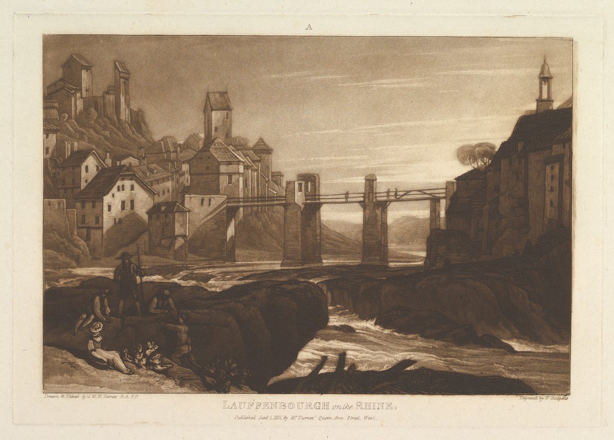 Lauffenbourgh am Rhein Liber Studiorum, Teil VI, Tafel 31, 1. Januar 1811 von Joseph Mallord William Turner