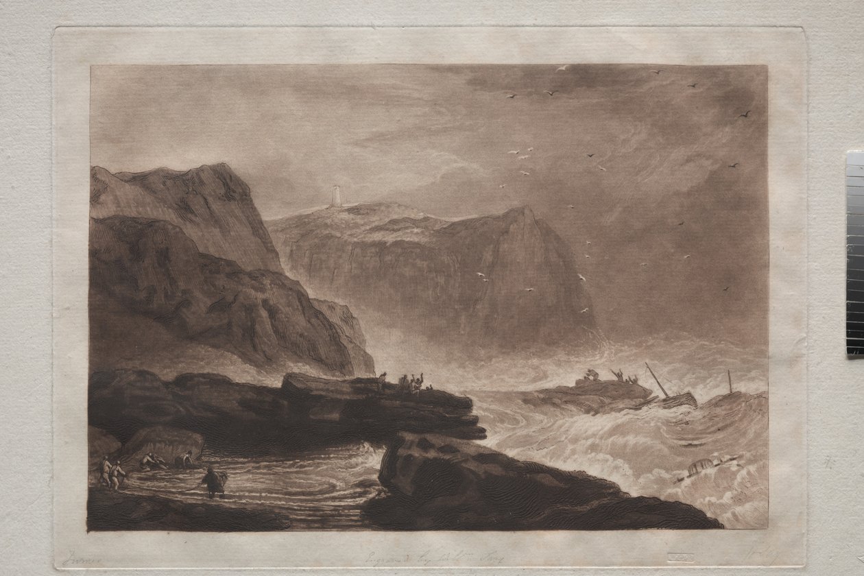 Liber Studiorum: Küste von Yorkshire, in der Nähe von Whitby, ca. 1807-19 von Joseph Mallord William Turner