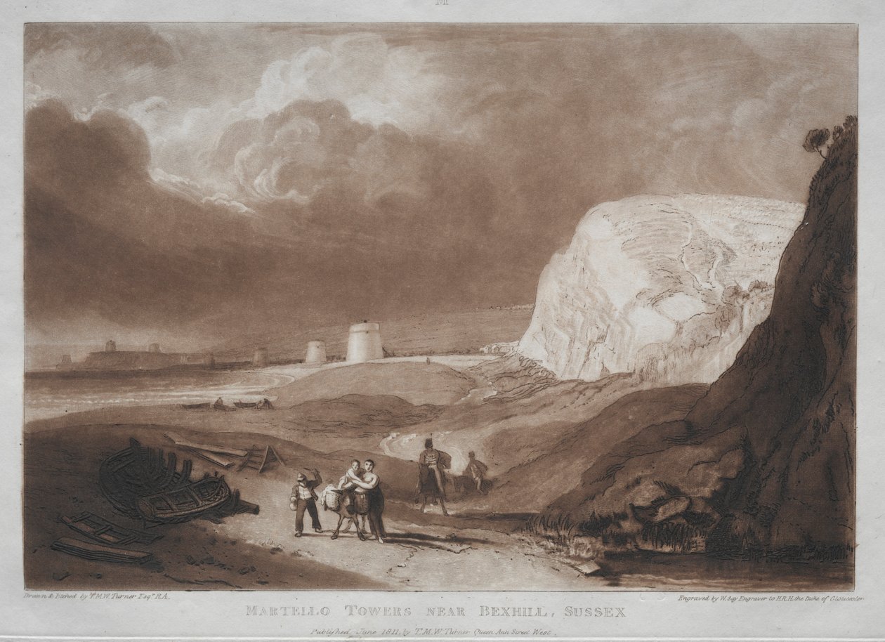 Liber Studiorum: Martello-Türme, nahe Bexhill, Sussex von Joseph Mallord William Turner