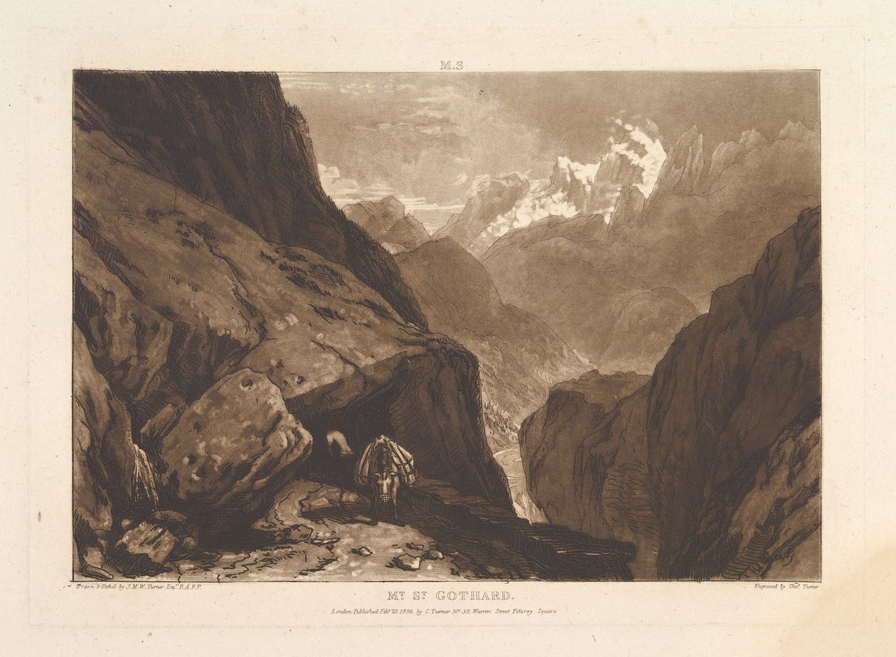 Mt. St. Gothard Liber Studiorum, Teil II, Tafel 9, 20. Februar 1808 von Joseph Mallord William Turner