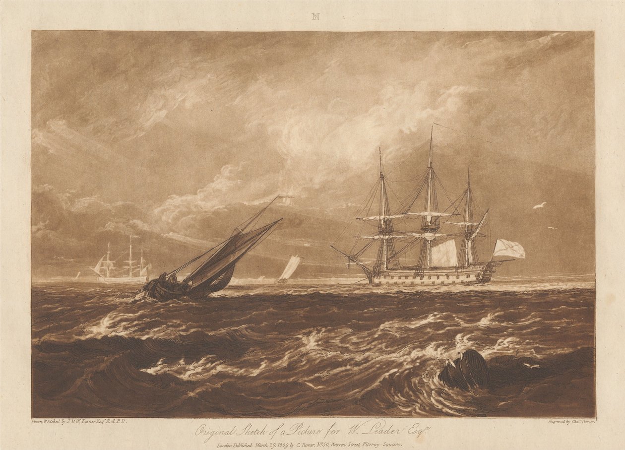 Originalskizze eines Bildes für W. Leader, Esq. von Joseph Mallord William Turner