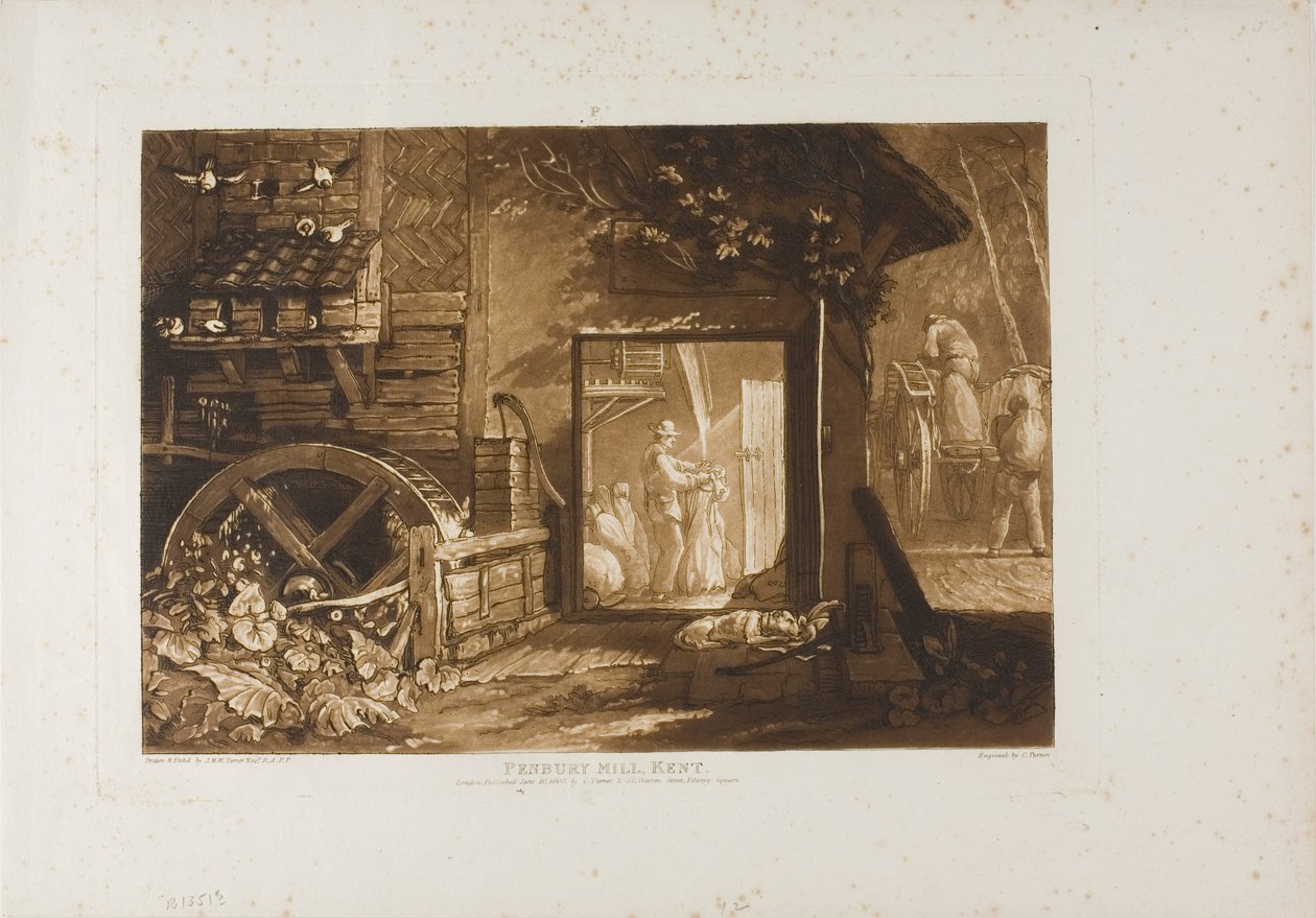 Pembury-Mühle, Kent, Platte 12 aus Liber Studiorum von Joseph Mallord William Turner