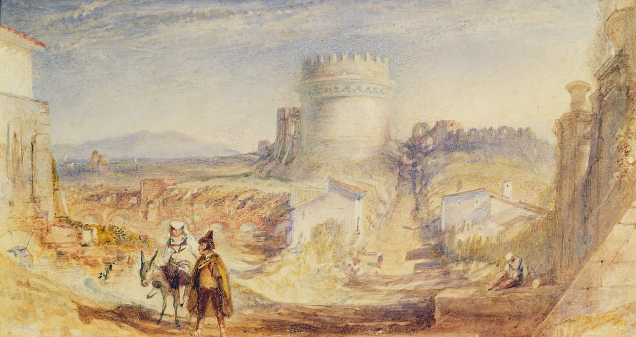 Gravure Ancienne 1795 – Sépulcre Cecilia Metella – Domenico Pronti – Rome