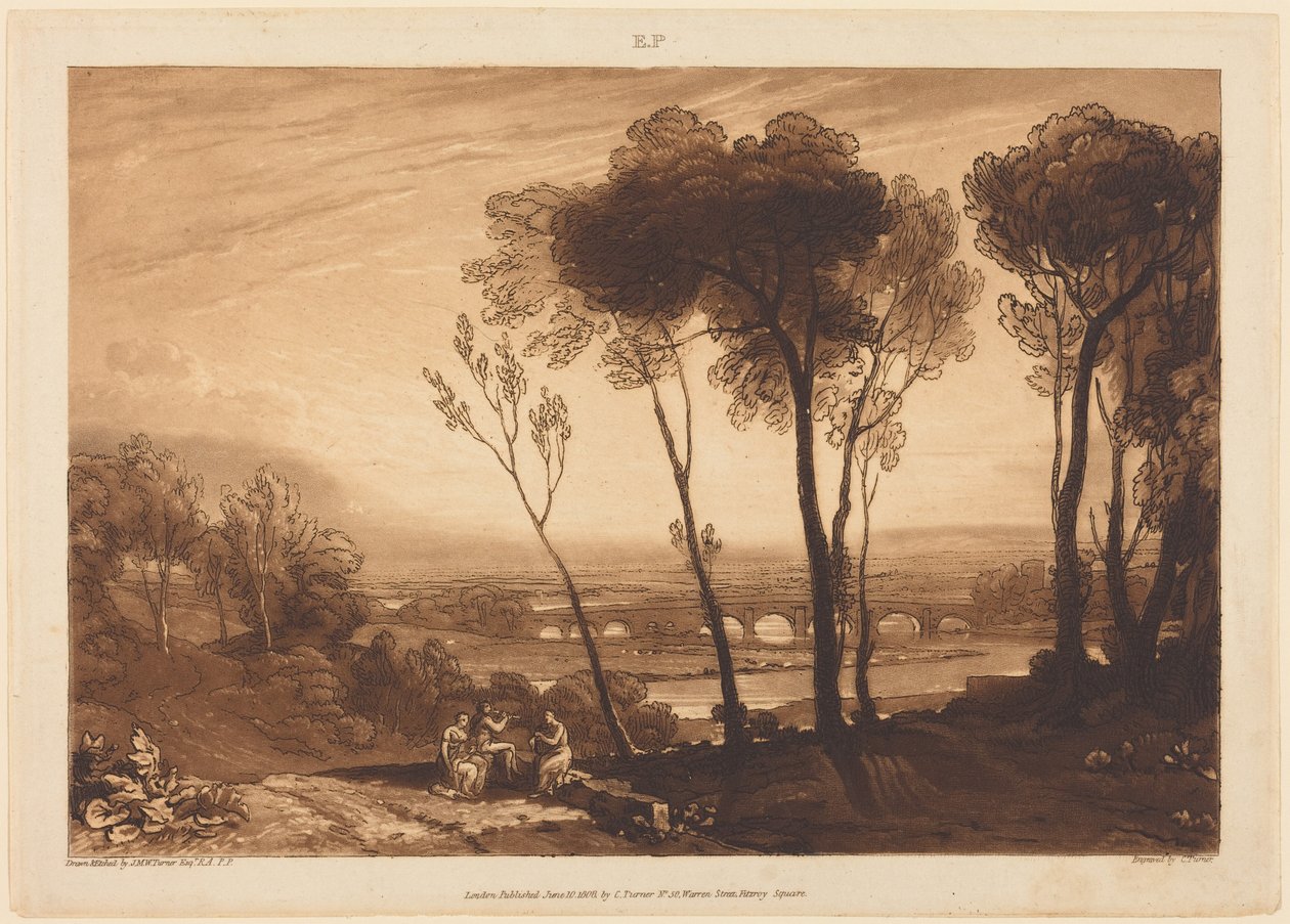 Die Brücke in mittlerer Entfernung von Joseph Mallord William Turner
