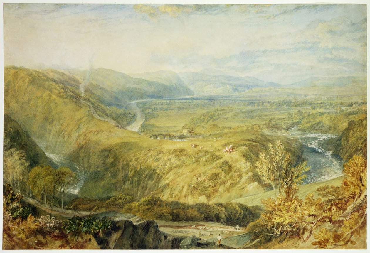 Die Krümmung der Lune, Blick auf Hornby Castle, 1816-18 von Joseph Mallord William Turner