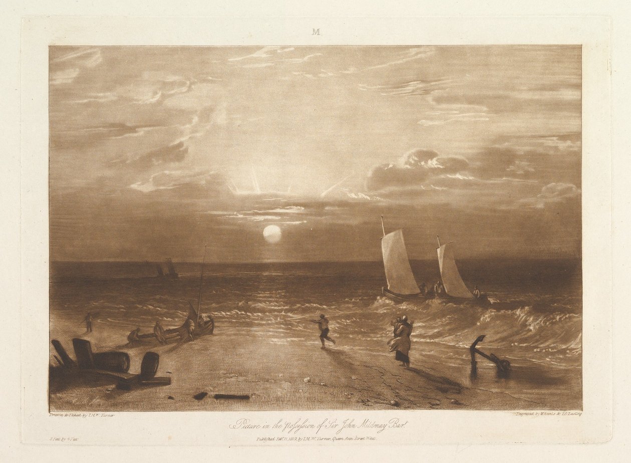 Das Mildmay-See-Stück, Liber Studiorum, Teil VIII, Platte 40 (11. Februar 1812) von Joseph Mallord William Turner