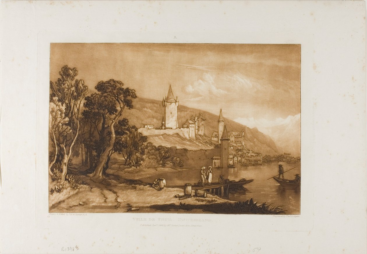 Stadt Thun, Platte 59 aus Liber Studiorum von Joseph Mallord William Turner