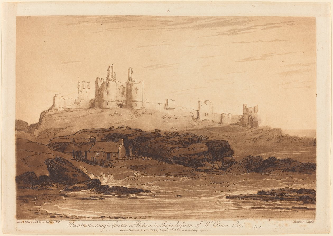 Dunstanborough Castle von Joseph Mallord William Turner and Charles Turner