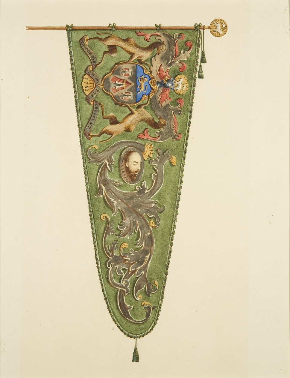 Banner der Merchant Taylors, beschriftet 