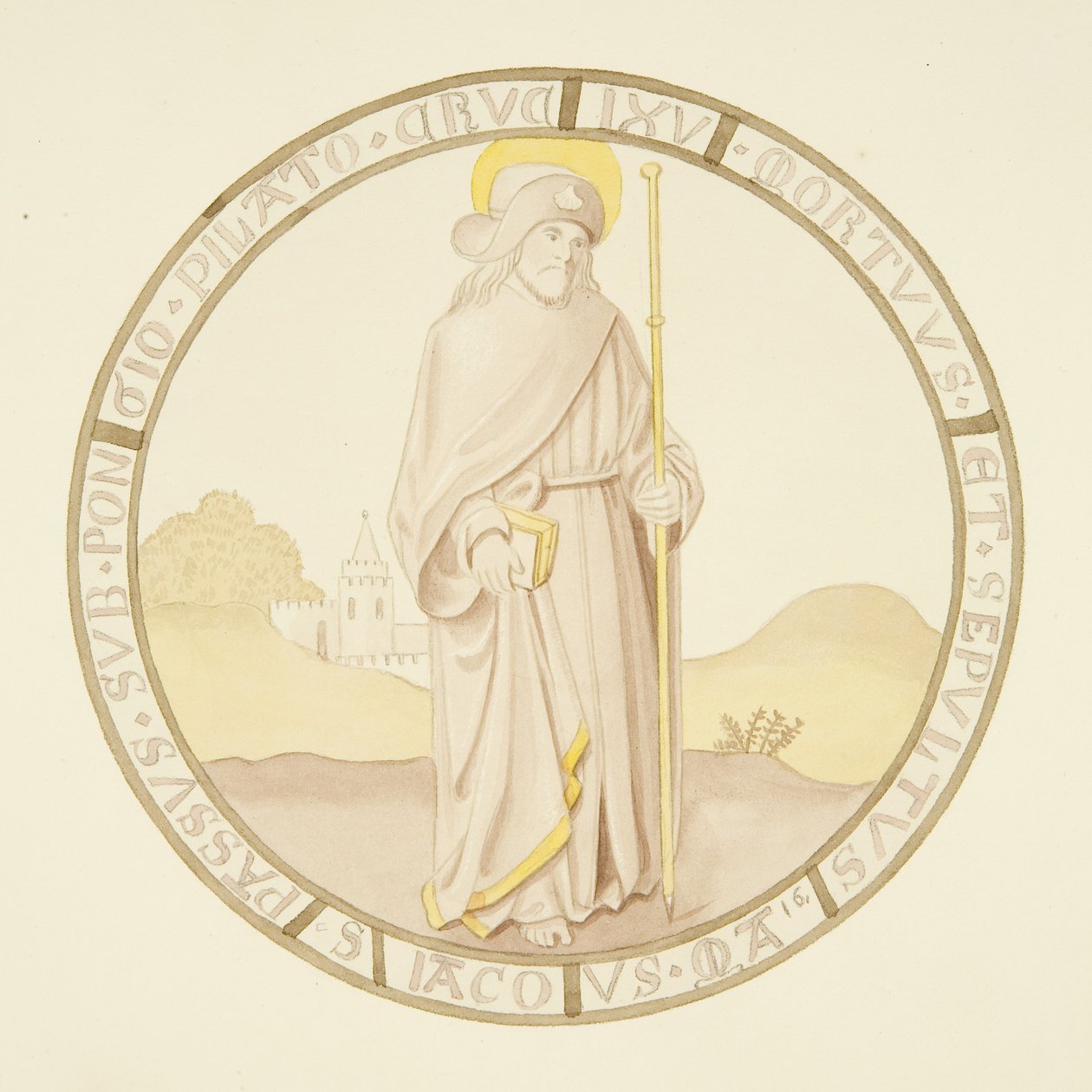 Buntglasfenster in der Privatkapelle des Bischofspalastes: St. Jakobus von Joseph Manning