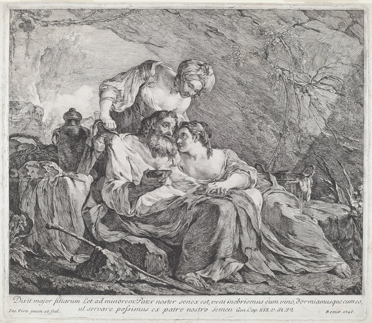 Lot und seine Töchter von Joseph Marie Vien