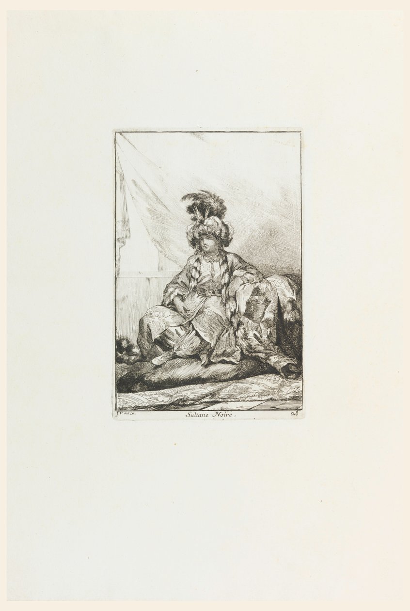 Die schwarze Sultanin, Tafel 28 aus der Serie Die Karawane des Sultans nach Mekka von Joseph Marie Vien the Elder