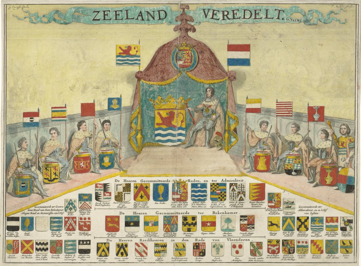 Wappen und Namen der Kommissare von Zeeland und der Städte von Zeeland von Joseph Mulder