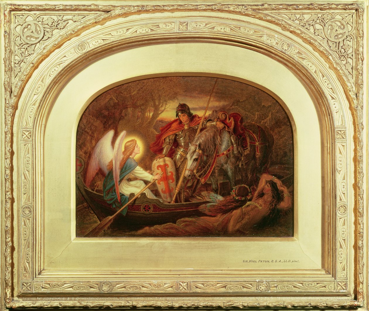 Wie ein Engel Sir Galahad über den Dern Mere ruderte von Joseph Noel Paton