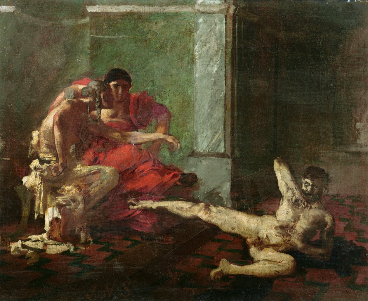 Locusta testet Gift an einem Sklaven, ca. 1870-80 von Joseph Noel Sylvestre