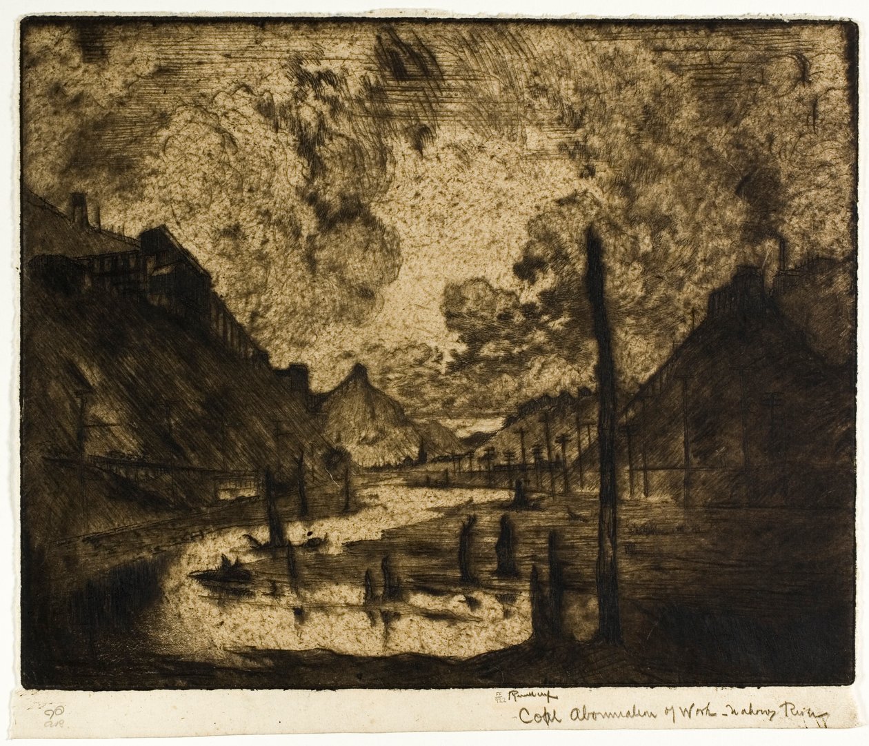 Kohle - Abscheulichkeit der Arbeit, Mahanoy River von Joseph Pennell