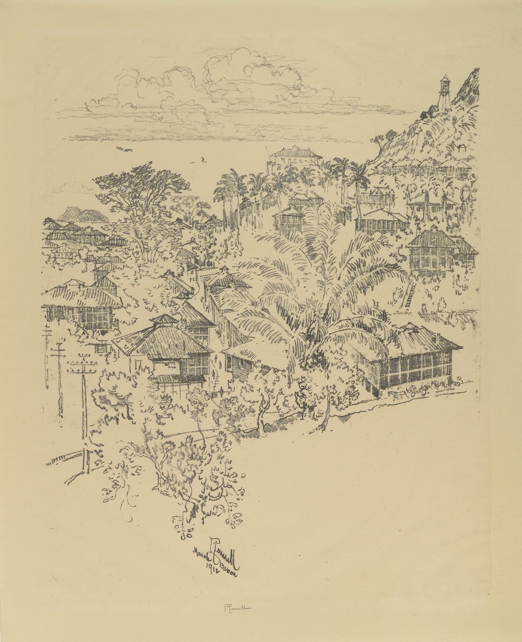 Offizielles Ancon. Verwaltungsgebäude, 1912 von Joseph Pennell