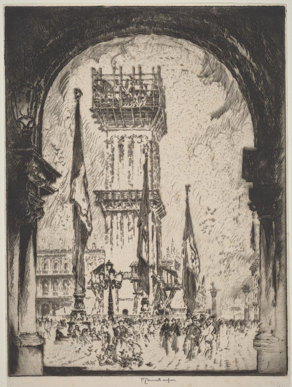 Wiederaufbau des Campanile, Venedig, Nr. I von Joseph Pennell