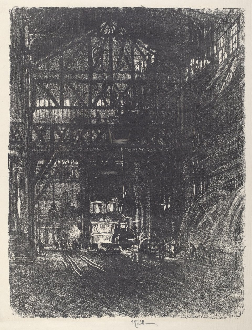 Die Panzerplattenpresse von Joseph Pennell