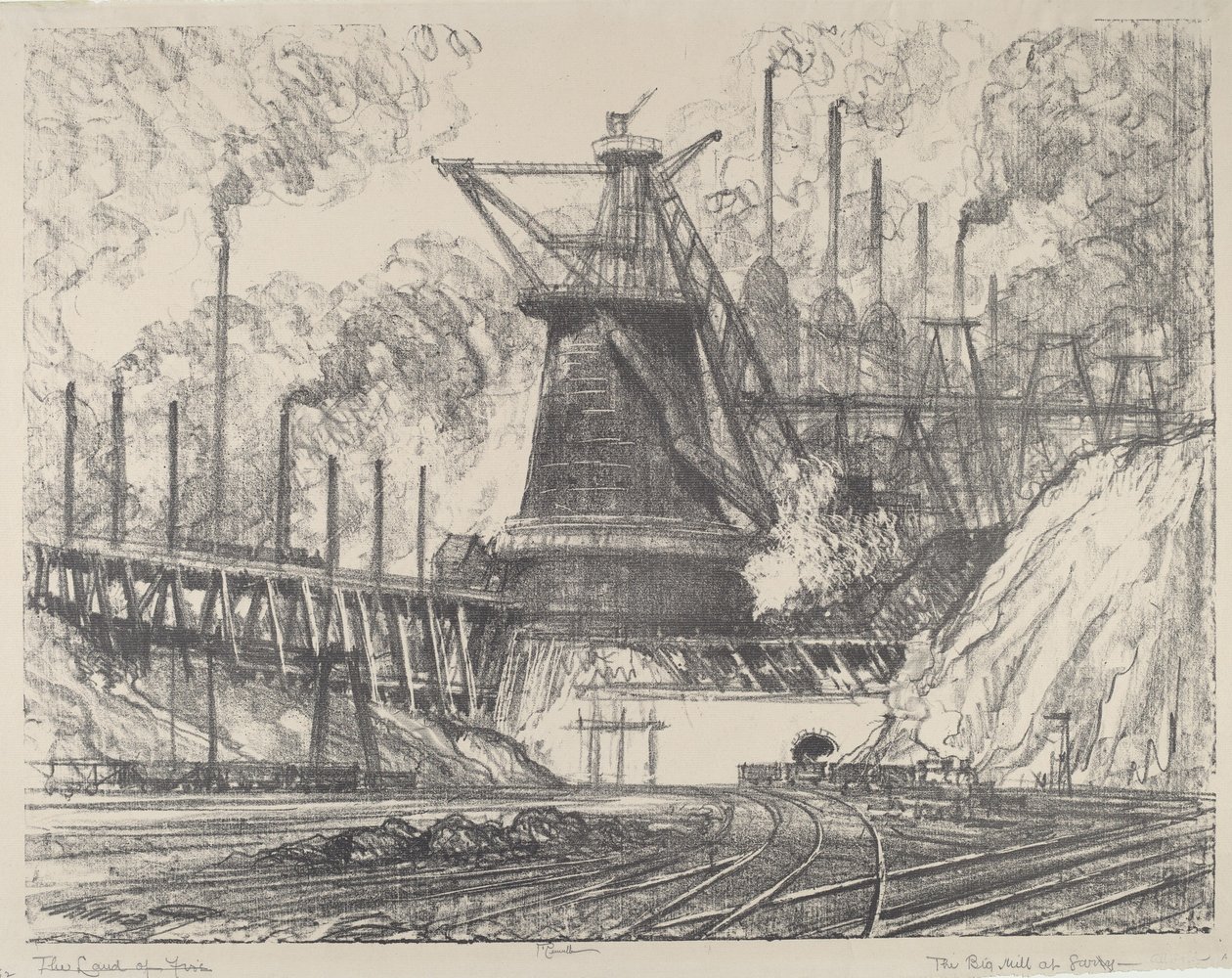 Das große Stahlwerk, Gary, Indiana von Joseph Pennell