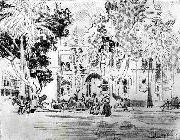 Die Kathedrale, Platte XXVI aus Der Panamakanal von Joseph Pennell, 1912 von Joseph Pennell