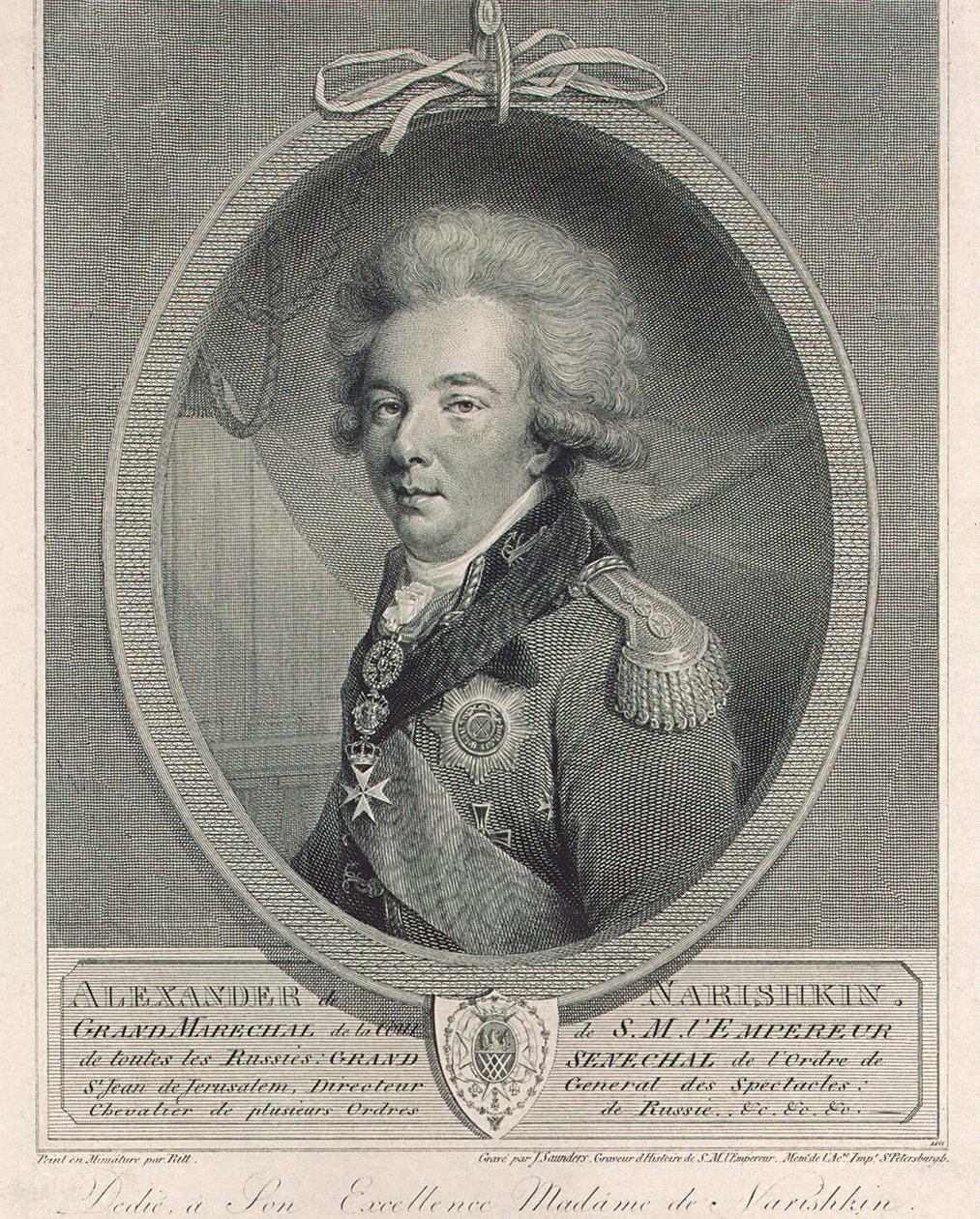 Porträt von Graf Alexander Lvovich Naryshkin, 1760-1826 von Joseph Saunders