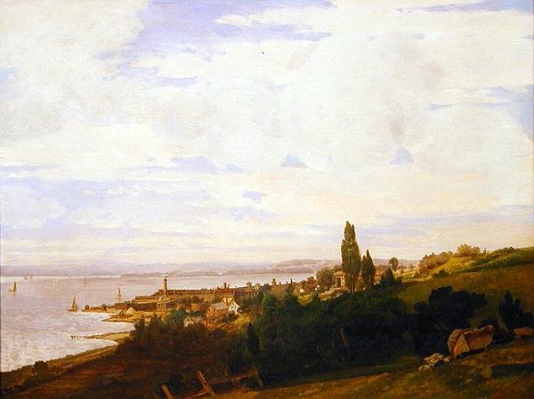 Blick auf den Hudson bei Sing Sing, New York, späte 1840er Jahre von Joseph Vollmering