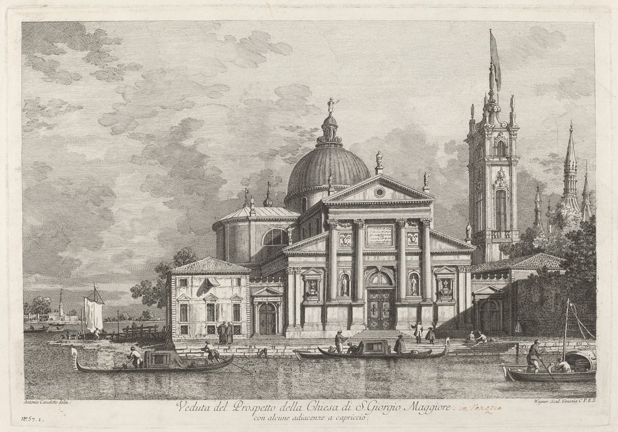 Ansicht der Fassade der Kirche S. Giorgio Maggiore von Joseph Wagner