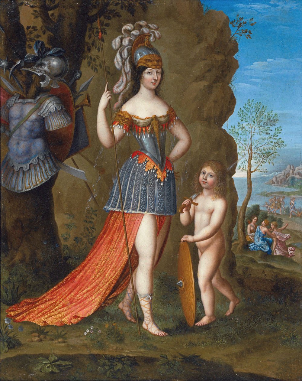 Porträt einer Dame als Minerva von Joseph Werner the Younger