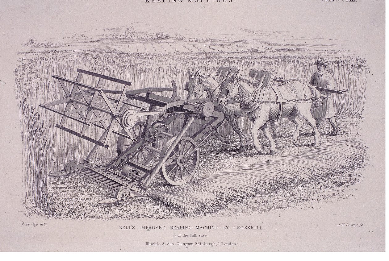 Verbesserte Erntemaschine von Crosskill, ca. 1840er Jahre von Joseph Wilson Lowry