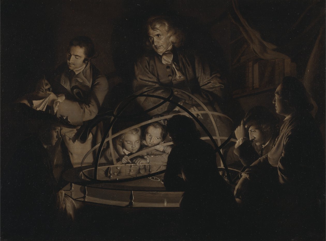 Philosoph hält einen Vortrag über das Planetarium von Joseph Wright of Derby