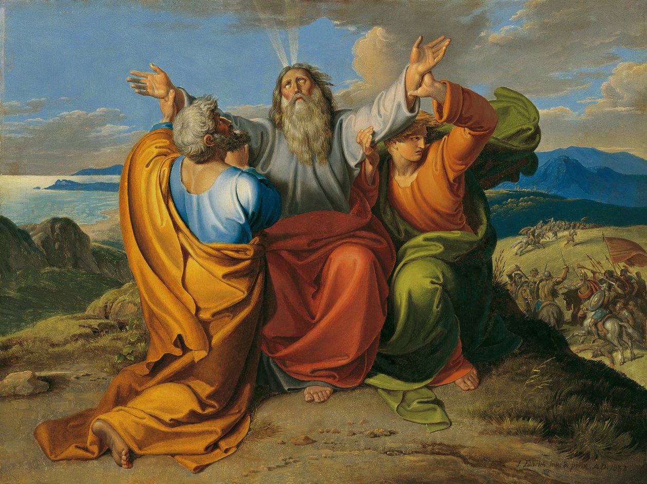 Betender Moses mit Aaron und Hur auf dem Berg Horeb von Joseph von Fuhrich