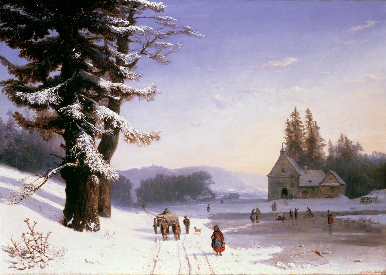 Schneeszene im Süden Frankreichs, 1868 von Josephine Bowes