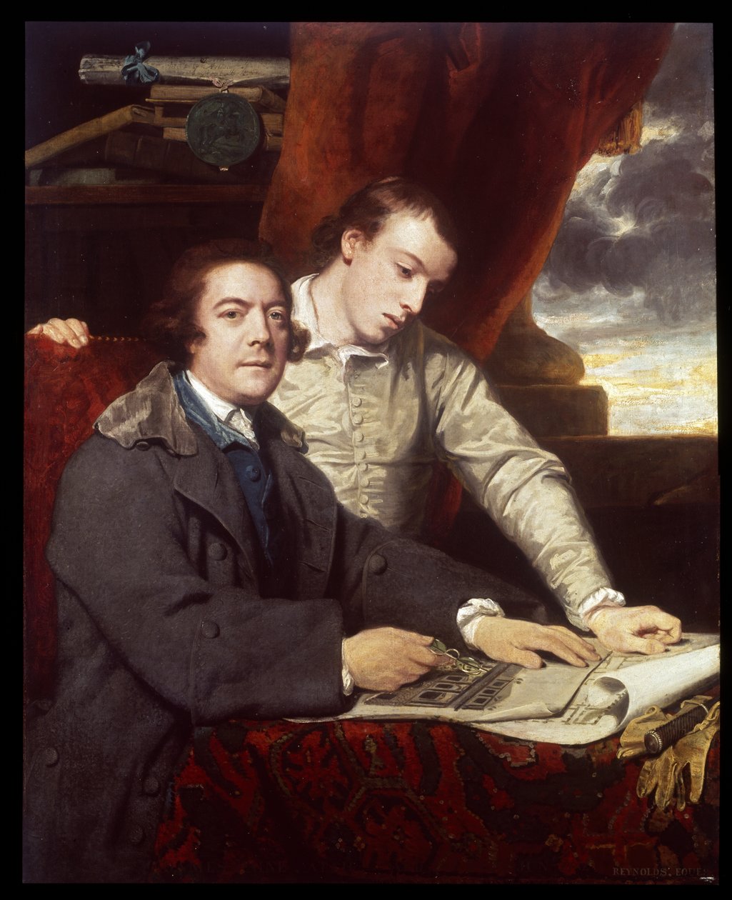 James Paine, Architekt und sein Sohn James, 1764 von Joshua Reynolds