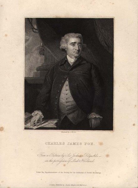 Charles James Fox (1749-1806), graviert von John William Cook von Joshua (after) Reynolds