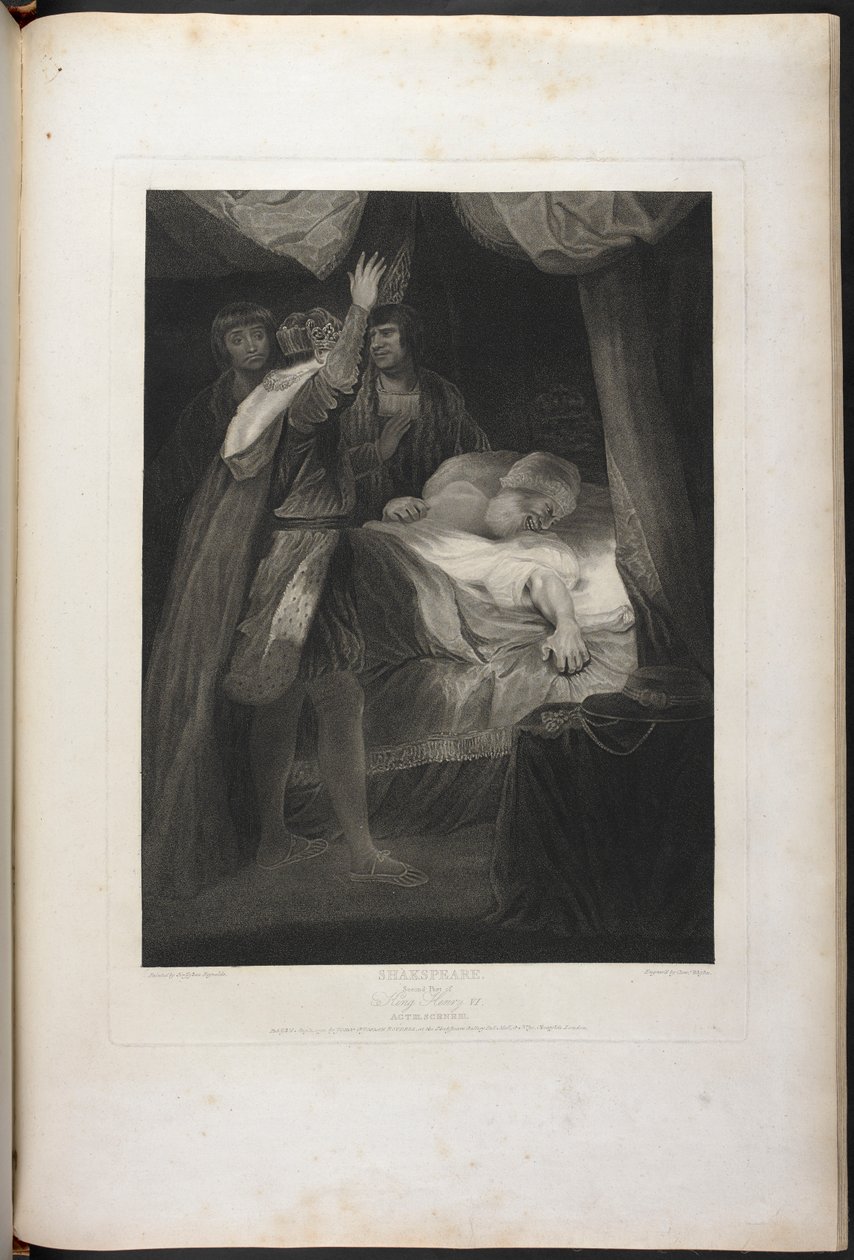 Zweiter Teil von König Heinrich VI. Akt III Szene III - König Heinrich, Salisbury und Warwick; der Kardinal im Bett von Joshua (after) Reynolds