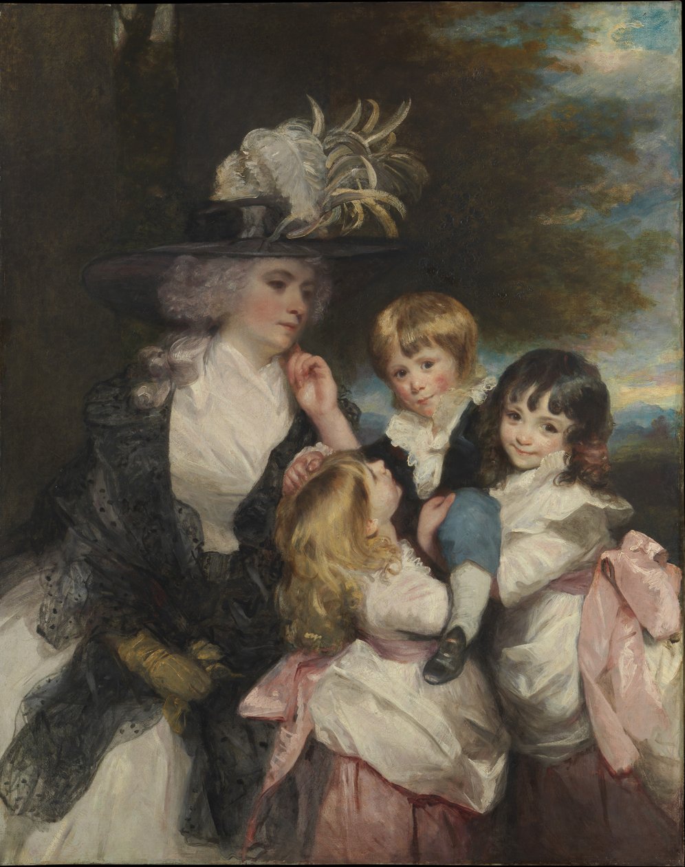Lady Smith Charlotte Delaval und ihre Kinder George Henry, Louisa und Charlotte, 1787 von Joshua Reynolds