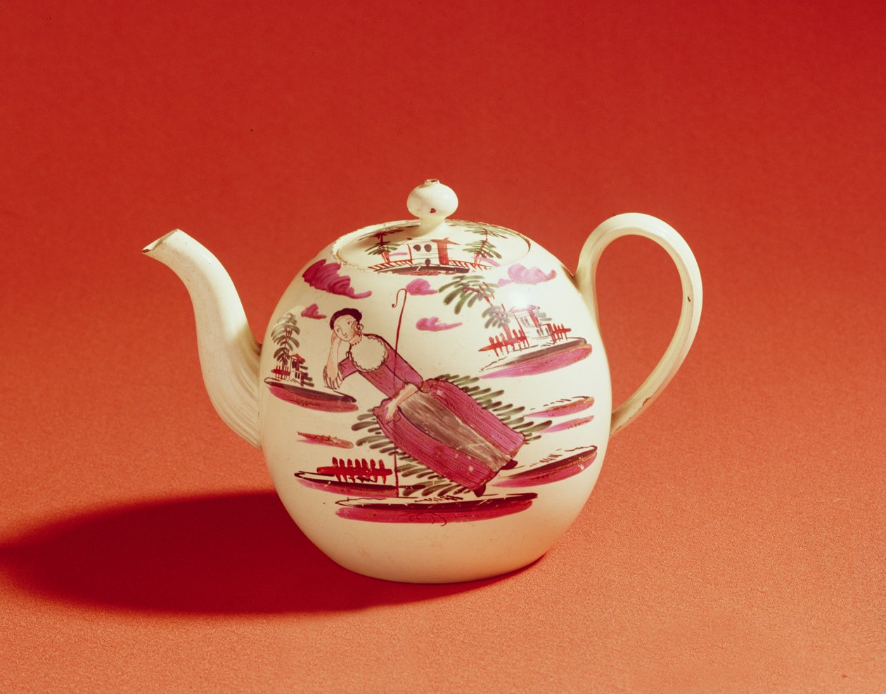 Hirtin-Teekanne, dekoriert von David Rhodes, ca. 1770 von Josiah Wedgwood