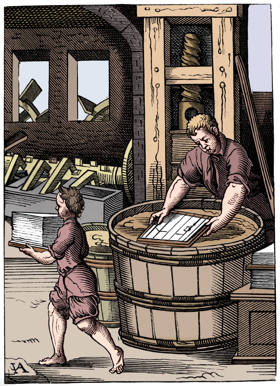 Papiermacher, 16. Jahrhundert, 1849 von Jost Amman