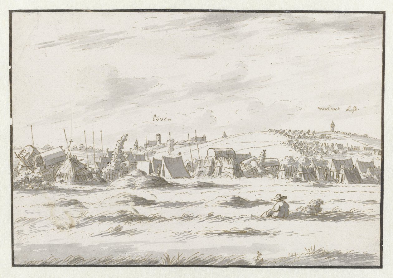Ansicht eines Lagers der Armee von Wilhelm III. in der Nähe von Leuven von Josua de Grave