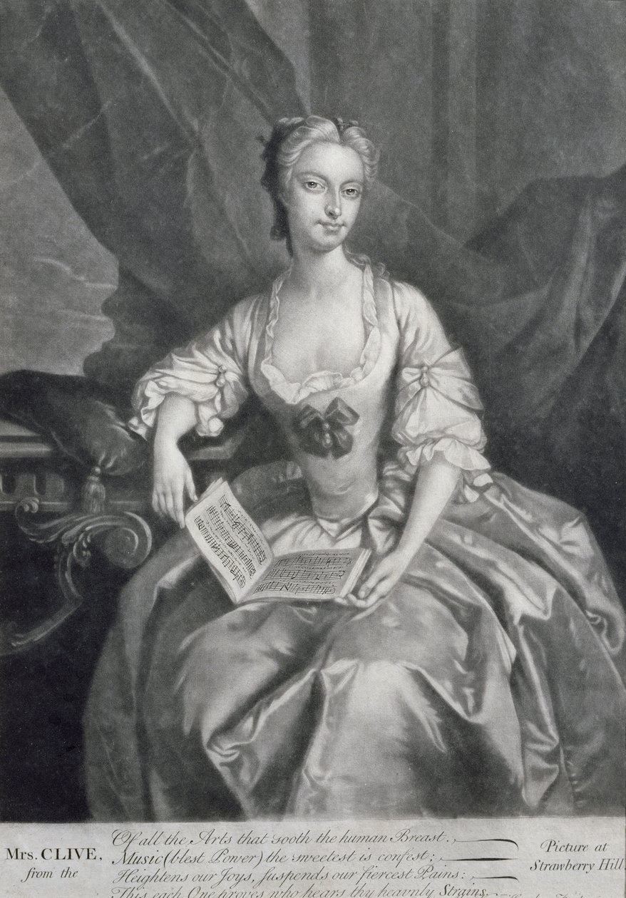 Porträt von Kitty Clive (1711-85), Schauspielerin und Sängerin, graviert von Alexander van Haecken (1701-58) von Jozef van Aken