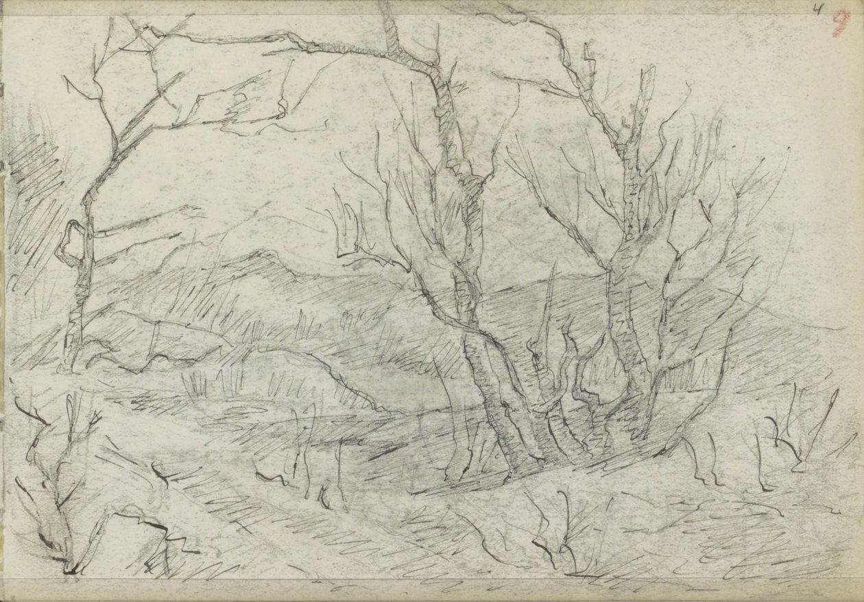 Hügellandschaft mit einer Baumgruppe von Jozef Israëls