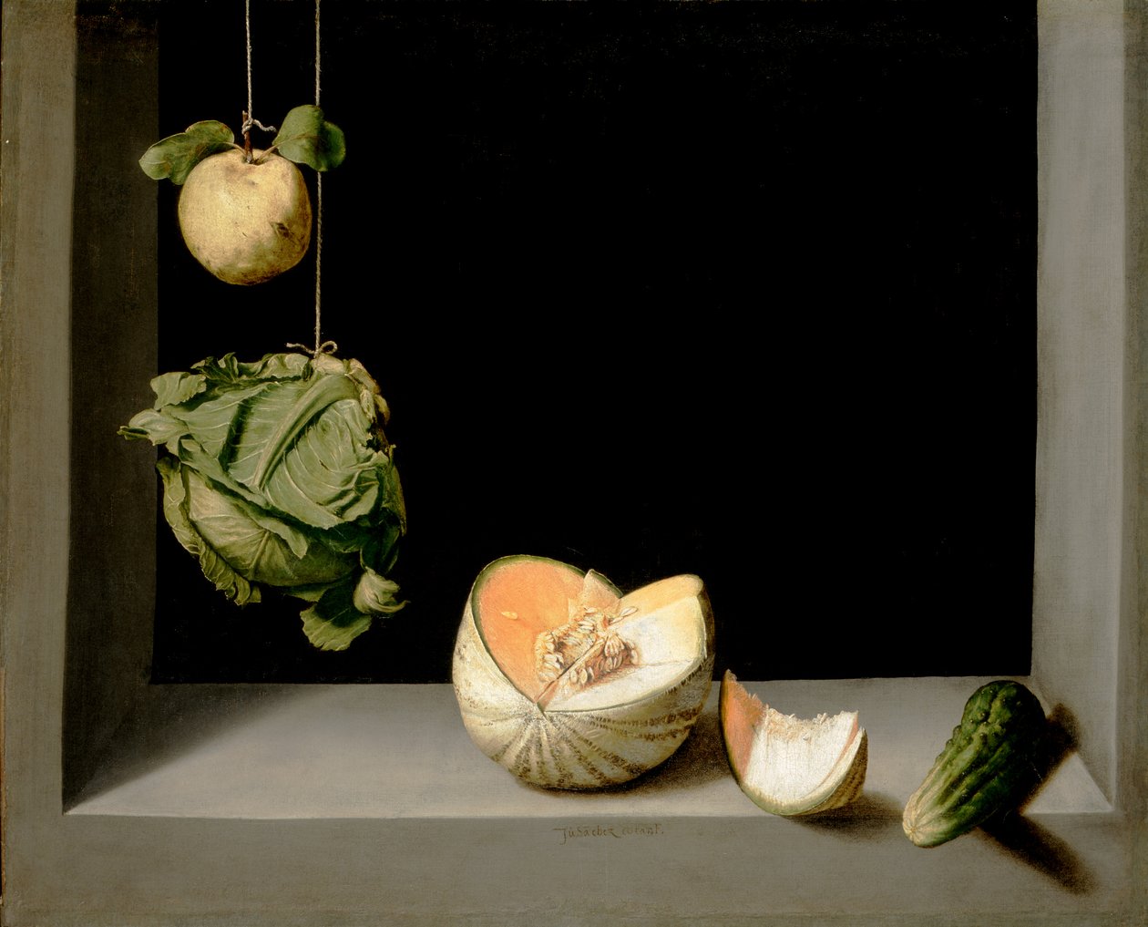 Quitte, Kohl, Melone und Gurke, ca. 1602 von Juan Sanchez Cotan