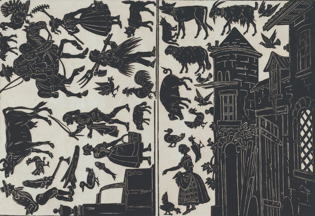Blatt 6 von Figuren für chinesische Schattenspiele von Juan Llorens
