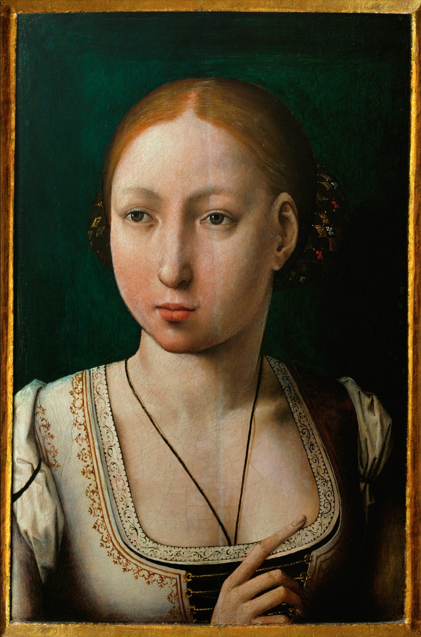 Johanna die Wahnsinnige, Ehefrau von Philipp dem Schönen, Tochter von Isabella von Kastilien von Juan de (attr. to) Flandes