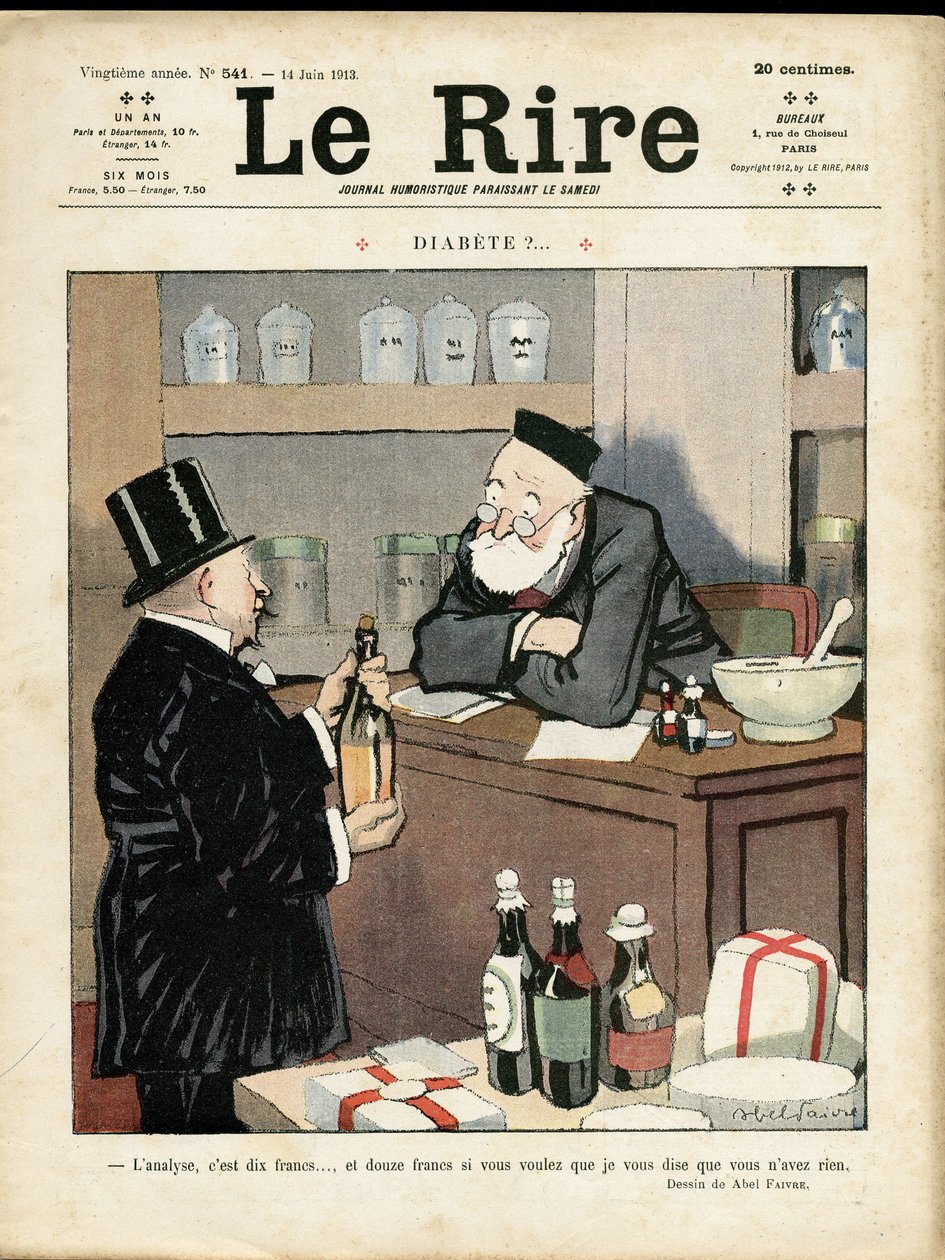 Illustration von Abel Faivre (1867-1945) für das Cover von Le Rire von Jules Abel Faivre