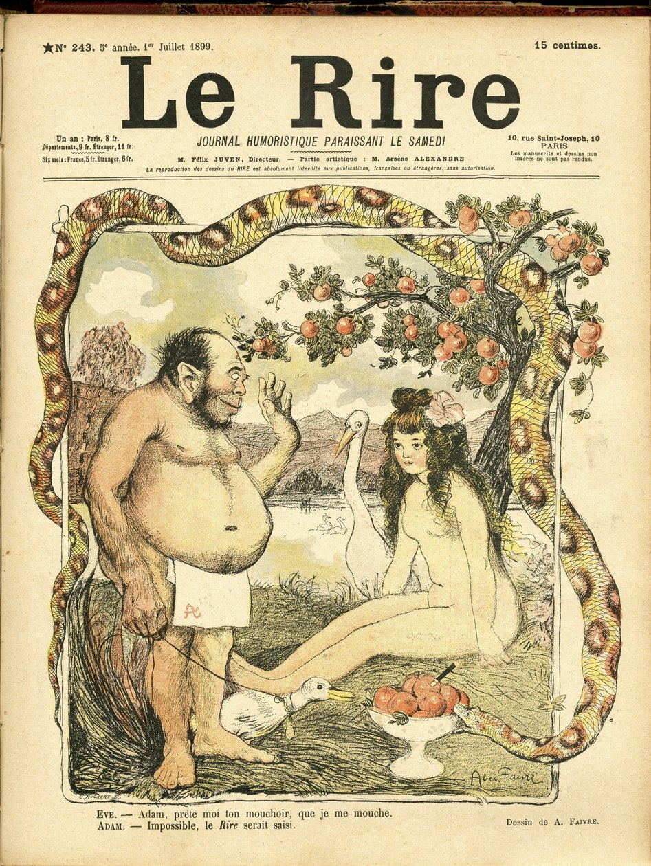 Illustration von Abel Faivre (1867-1945) für das Cover von Le Rire, Nr. 243 von Jules Abel Faivre