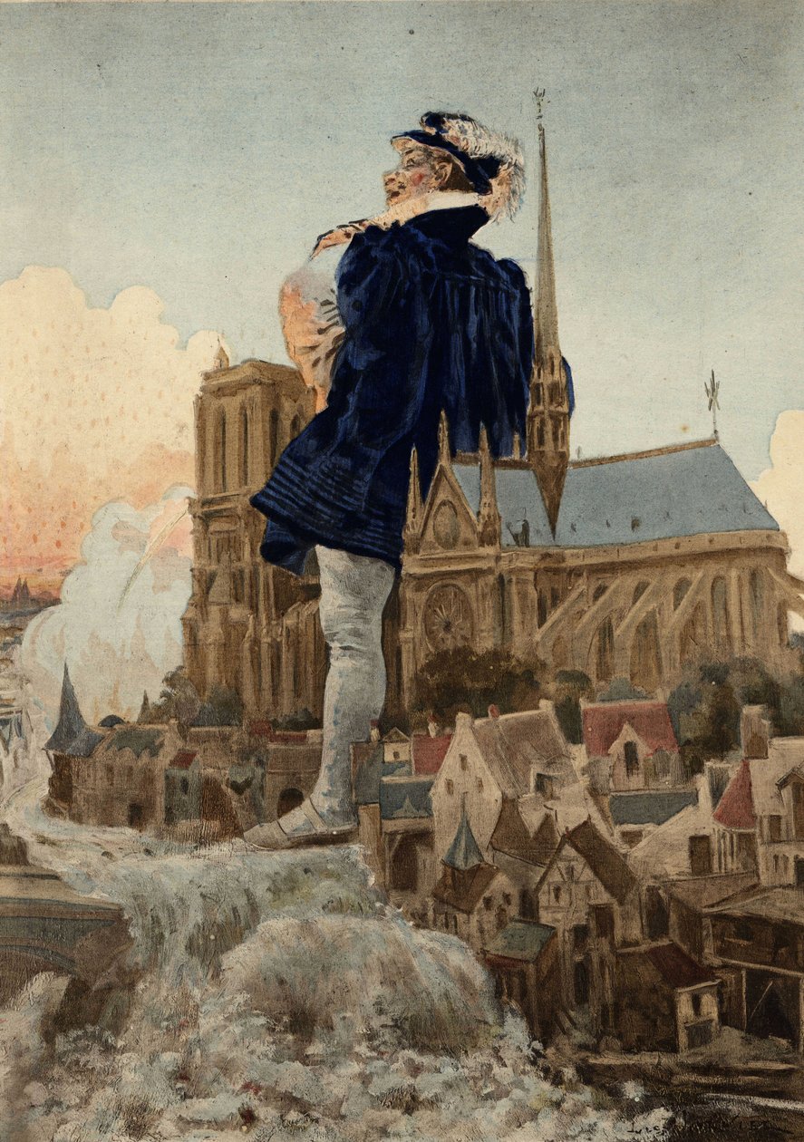 Gargantua uriniert vor der Kirche Notre Dame von Jules Arsene Garnier